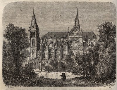Opactwo Saint-Victor (św. Wiktor) w Paryżu, założone w XII wieku - grawerowanie w „Histoire de France” Victora Duruy (1811-1894) - 1882 autorstwa French School