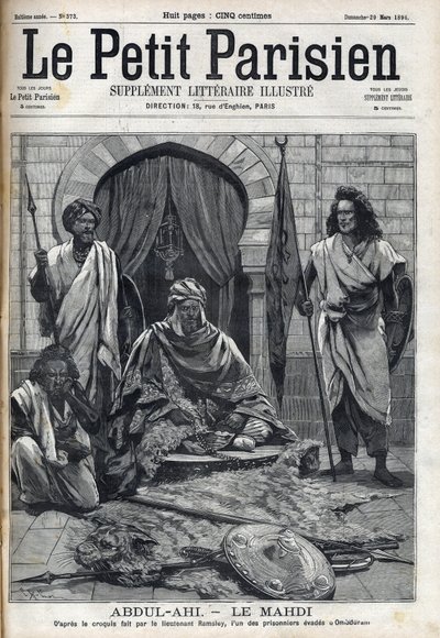Pałac Abdul-Ahi (Abdulahi) w Ombduram nad brzegiem Nilu w Mahdi. Grawer w „Le petit Parisien”” autorstwa French School
