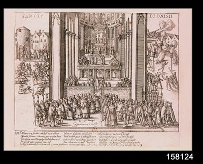 Wyrzeczenie Henryka IV (1553-1610) w St. Denis 15 lipca 1593 r. autorstwa French School