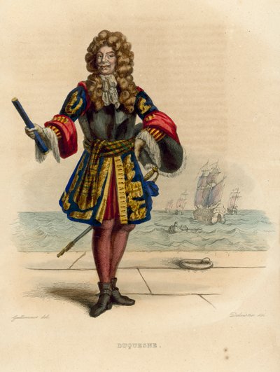 Abraham Duquesne (kolorowy grawerunek) autorstwa French School