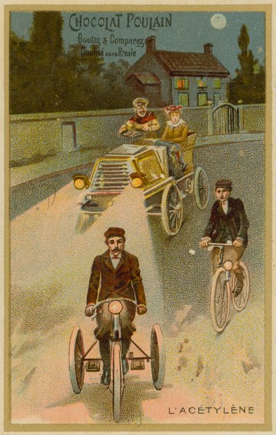 Reflektory acetylenowe w samochodzie i motocyklu autorstwa French School