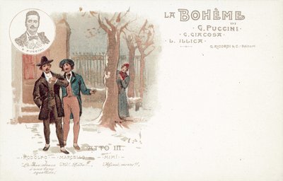 Akt trzeci, La Boheme (kolor lito) autorstwa French School
