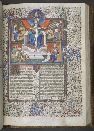 Dodaj 18857, f.148 Trójca i czterej ewangeliści (welum) autorstwa French School