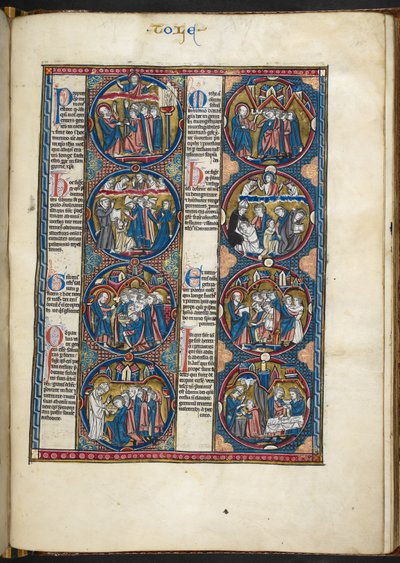 Dodaj MS Harley 1527, f.105r, miniatury z biblijnego moralisée (welin) autorstwa French School