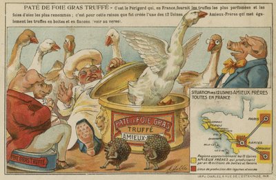 Reklama Amieux Freres Pate de Fois Gras autorstwa French School