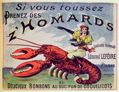 Reklama cukierków na kaszel ZHomards, koniec XIX wieku autorstwa French School