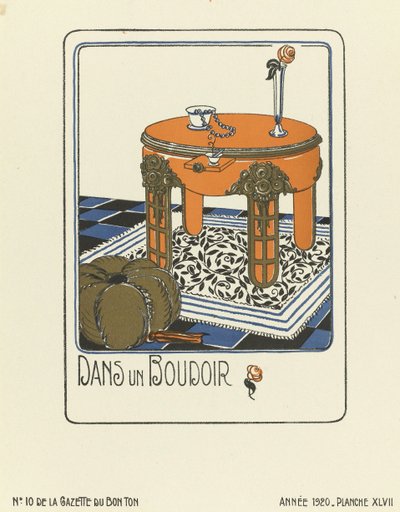 Reklama "Dans un Boudoir", wyd. 1920 (odbitka szablonowa) autorstwa French School