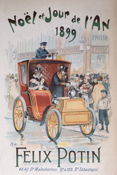 Reklama Felixa Potina, Bożego Narodzenia i Nowego Roku 1899 autorstwa French School