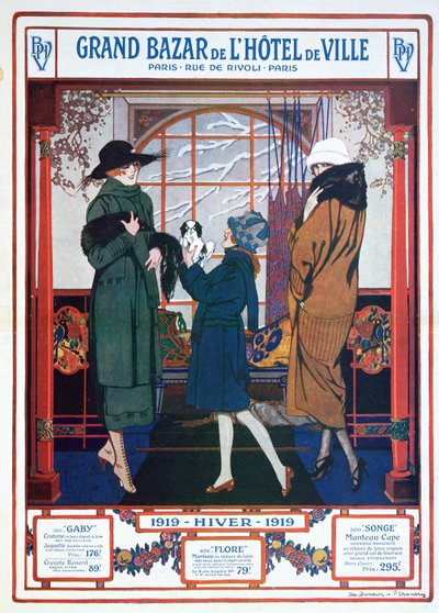 Reklama Ratuszowego Wielkiego Bazaru, zima 1919 autorstwa French School