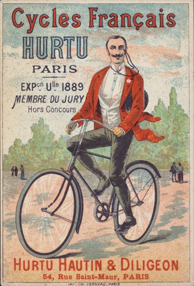 Reklama rowerów Hurtu Hautin & Diligeon, Paryż (kolor lito) autorstwa French School