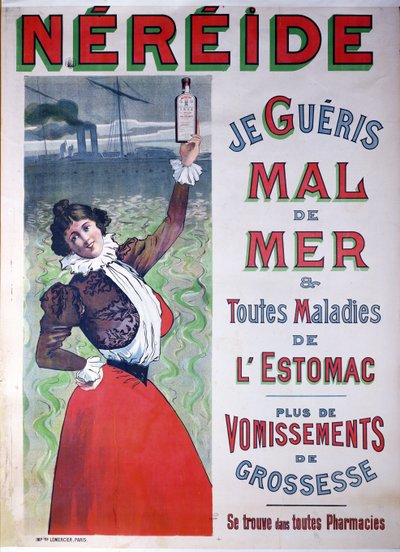 Reklama leku Nereide przeciw chorobie morskiej, ok. 1900 r. autorstwa French School
