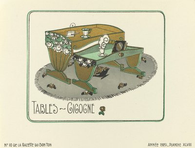 Reklama "Tables - Gigogne", wyd. 1920 (druk szablonowy) autorstwa French School