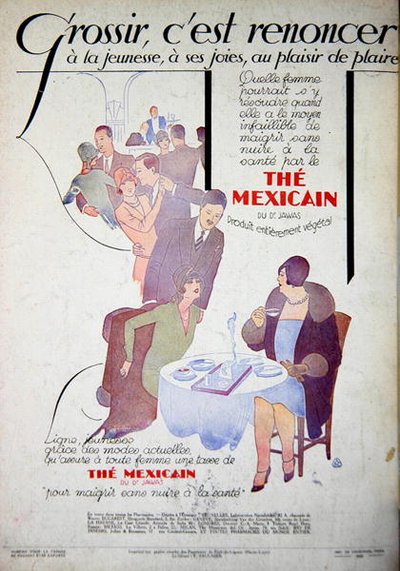 Reklama środka wspomagającego odchudzanie „The Mexicain du Dr Jawas” magazynu „Femina” autorstwa French School