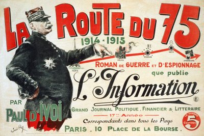 Plakat reklamowy powieści „La Route du 75:1914 - 1915: Roman de guerre et d