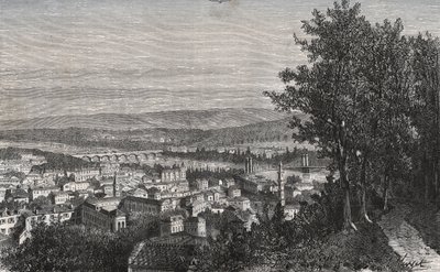 Agen - Lot-et-Garonne - rycina w „La France illustrée: geography, history, statystyczna administracja” autorstwa V.A. Malt-Browna. 1884 autorstwa French School
