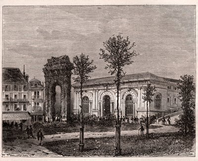 Aix les bains - Aix-les-Bains - Savoy - romański łuk Campanus - grawer w „La France illustrée: geografia, historia, administracja statystyczna” V.A. Malt-Browna. 1884 autorstwa French School