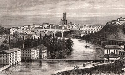 Albi - Langwedocja-Roussillon-Midi-Pyrenee - rycina w „La France illustrée: geografia, historia, administracja statystyczna” autorstwa V.A. Malt-Browna. 1884 autorstwa French School