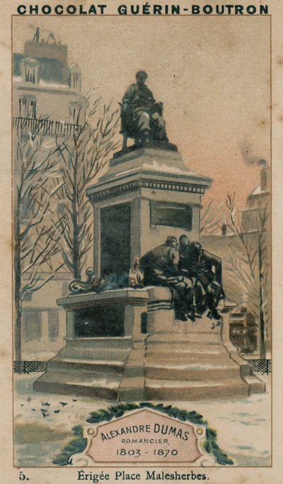 Alexandre Dumas, powieściopisarz, 1803-1870, wzniesiony plac Malesherbes autorstwa French School