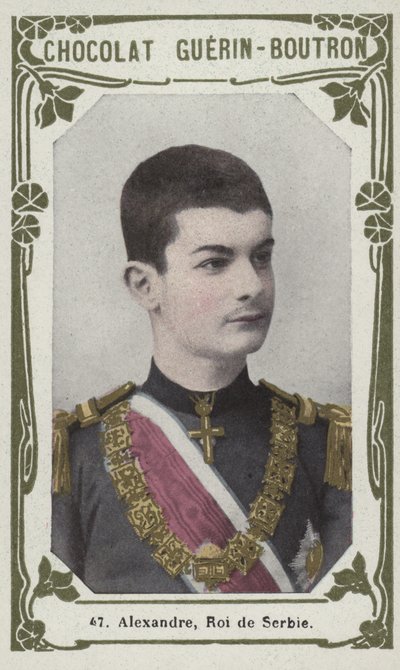 Aleksander, król Serbii (kolorowe zdjęcie) autorstwa French School