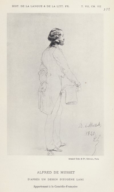 Alfred de Musset (lito) autorstwa French School