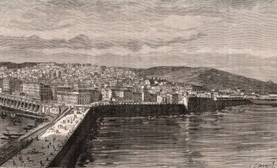 Algier - Algier - Algieria - rycina w „La France illustree: geografia, historia, statystyka administracyjna” autorstwa V.A. Słodowo-Brązowy. 1884 autorstwa French School