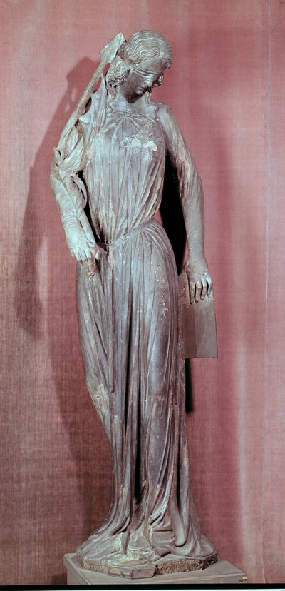Alegoryczna figura Synagogi, z południowego portalu transeptu katedry w Strasburgu, ok. 1230 r. (patrz także 177966) autorstwa French School
