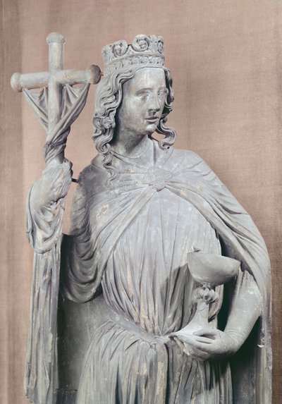 Figura alegoryczna kościoła z kielichem i labarum, ok. 1230 (fragment) autorstwa French School