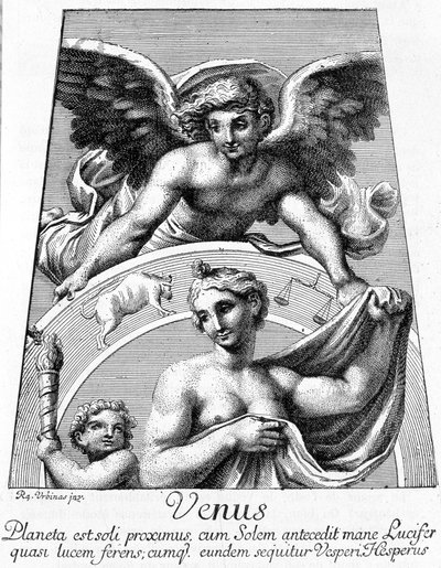 Alegoria planety Wenus - w „Les Terres du Ciel” Camille Flammarion, wyd. Marpon & Flammarion, Paryż autorstwa French School
