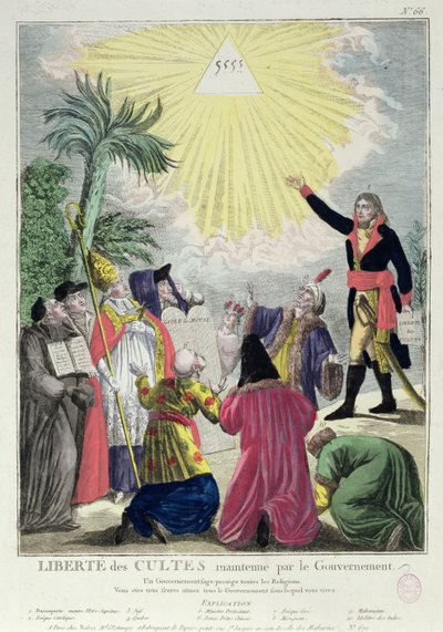 Alegoria konkordatu między Napoleonem Bonaparte (1769-1821) a papieżem Piusem VII (1742-1823) 1801 (patrz także 175951) autorstwa French School
