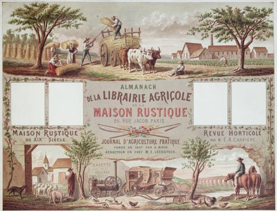 Almanach ilustrujący tradycyjne i nowoczesne metody uprawy. ok. 1870-80 autorstwa French School