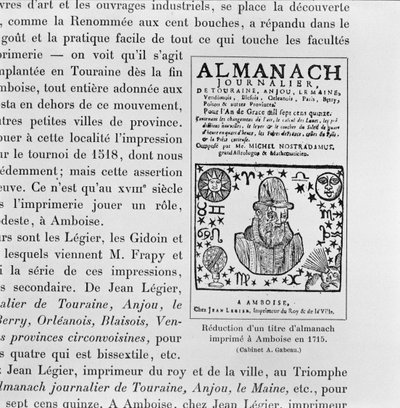 Almanach wykonany przez Michela de Nostradame (Nostradamusa) (1503-66) 1715 autorstwa French School