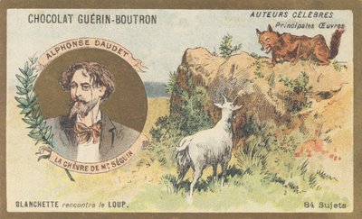 Alphonse Daudet (1840-1897), francuski pisarz i dramaturg, autor „La chevre de Monsieur Seguin”, jednego z opowiadań „Lettres de mon moulin” autorstwa French School