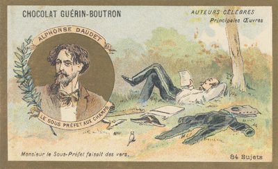 Alphonse Daudet (1840-1897), francuski pisarz i dramaturg, autor ballady prozą „Le sous-prefet aux champs” (1866) autorstwa French School