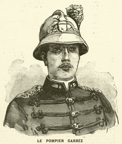 Alphonse Garbez, francuski strażak (grawerowanie) autorstwa French School