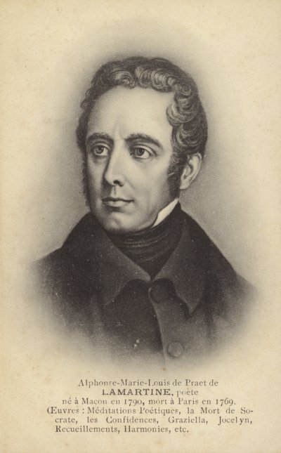 Alphonse de Lamartine (1790-1869), francuski pisarz, poeta i polityk (litografia) autorstwa French School