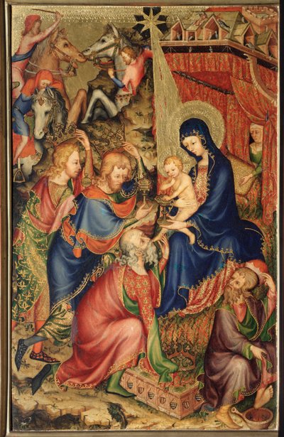 Altarolo del Bargello: Adoracja Trzech Króli - (dyptyk Bargello, Adoracja Trzech Króli) Anonimowy obraz szkoły francuskiej XIV w. (szkoła francuska, XIV w.) Florencja, Museo Nazionale del Bargello autorstwa French School
