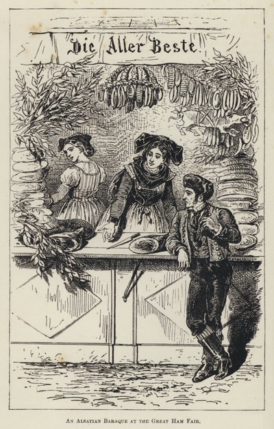 Alzacki Barak na Wielkim Jarmarku Szynkowym (rycina) autorstwa French School