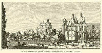 Dawny hotel hrabiów Saint-Paul, rue du Roi-de-Sicile, w 1650 r.; po I Sylwestrze autorstwa French School
