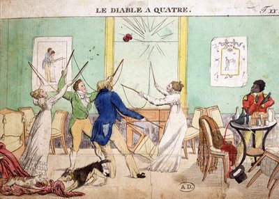 Starożytne Igrzyska: Czterech Diabłów (Diabolo) autorstwa French School