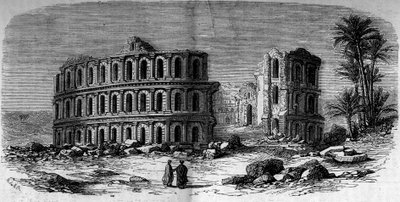 Architektura antyczna: rzymski amfiteatr (III wiek) w El Djem (El Jem), Tunezja autorstwa French School