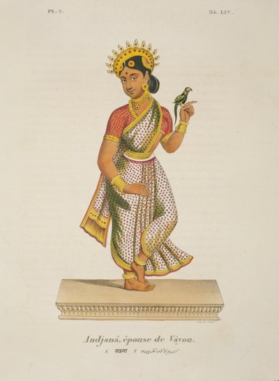 Andjana, żona Vayu rytowana przez C. de Motte (1785-1836) autorstwa French School