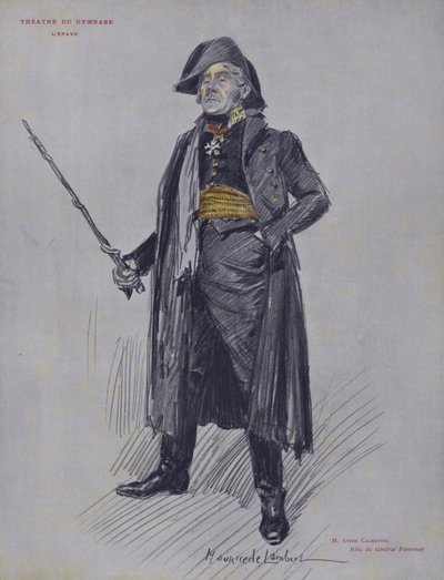 Andre Calmettes jako generał Favernay w LEpave autorstwa French School
