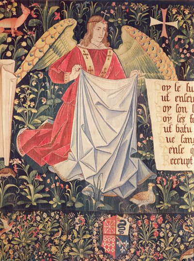 Anioł trzymający całun, fragment z filmu The Angels Bearing Instruments of the Passion autorstwa French School