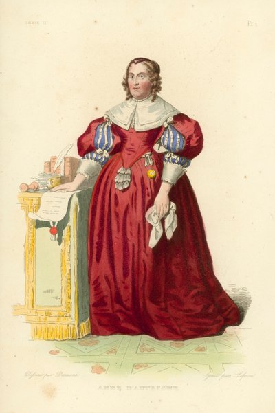 Anna Austriaczka (kolorowy grawerunek) autorstwa French School