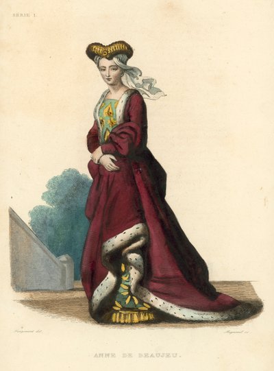 Anne de Beaujeu (kolorowy grawerunek) autorstwa French School