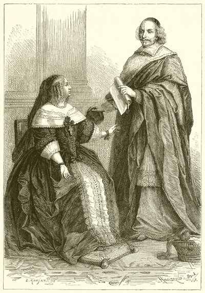 Anna Austriaczka i kardynał Mazarin autorstwa French School