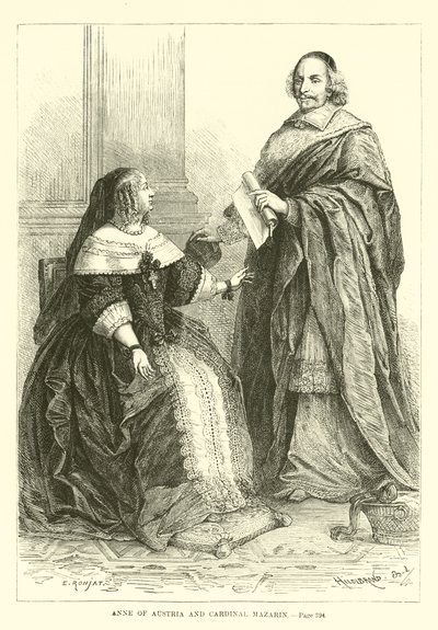 Anna Austriaczka i kardynał Mazarin autorstwa French School