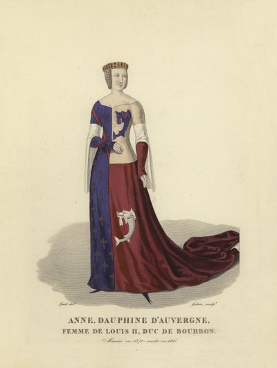 Anna z Owernii, żona Ludwika II, księcia Bourbon autorstwa French School