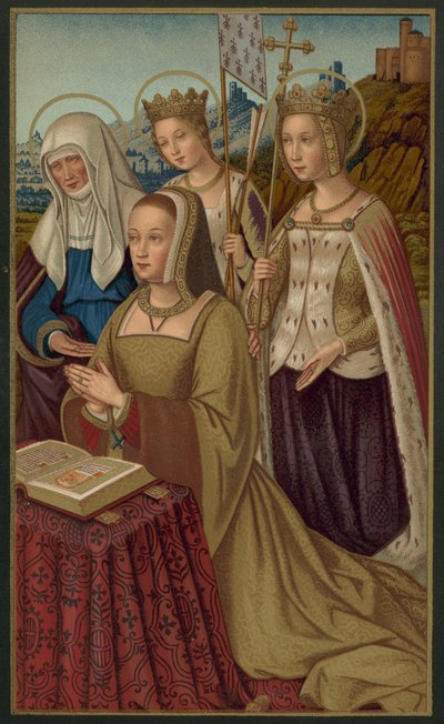 Anna z Bretanii, królowa Francji, otoczona świętymi patronami autorstwa French School