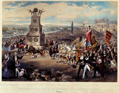 Rocznica Republiki Demokratycznej i Społecznej: Triomphe de La Republique. Grawerowane od 1848 r. Paryż, Musee Carnavalet autorstwa French School
